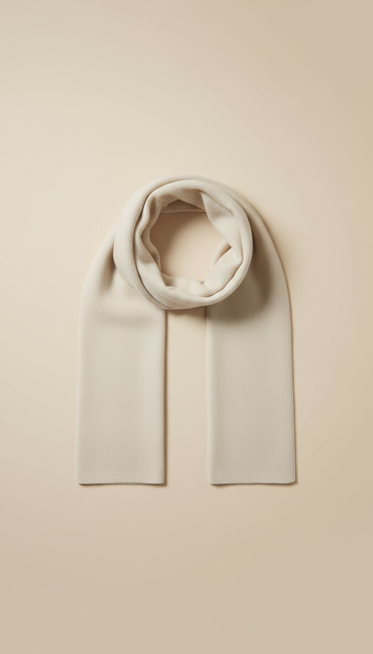 Cashmere Scarf Soft Ivory Texture