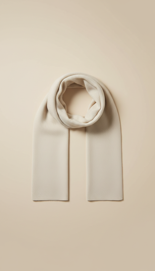 Cashmere Scarf Soft Ivory Texture